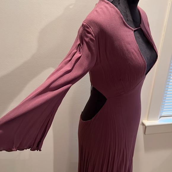 Lavender long sleeve maxi dress by Free People! Extreme low back & keyhole bust - Picture 3 of 5